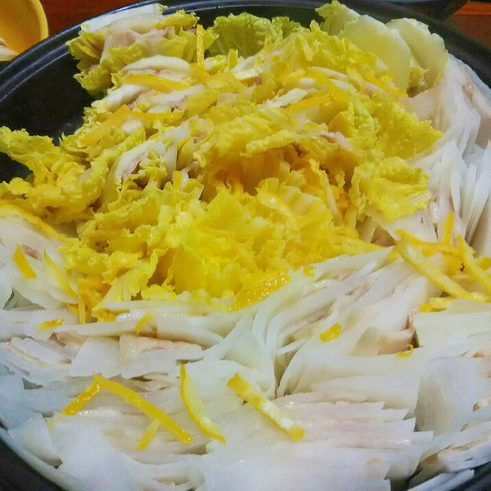 大根と白菜のハーフ&ハーフのミルフィーユ鍋